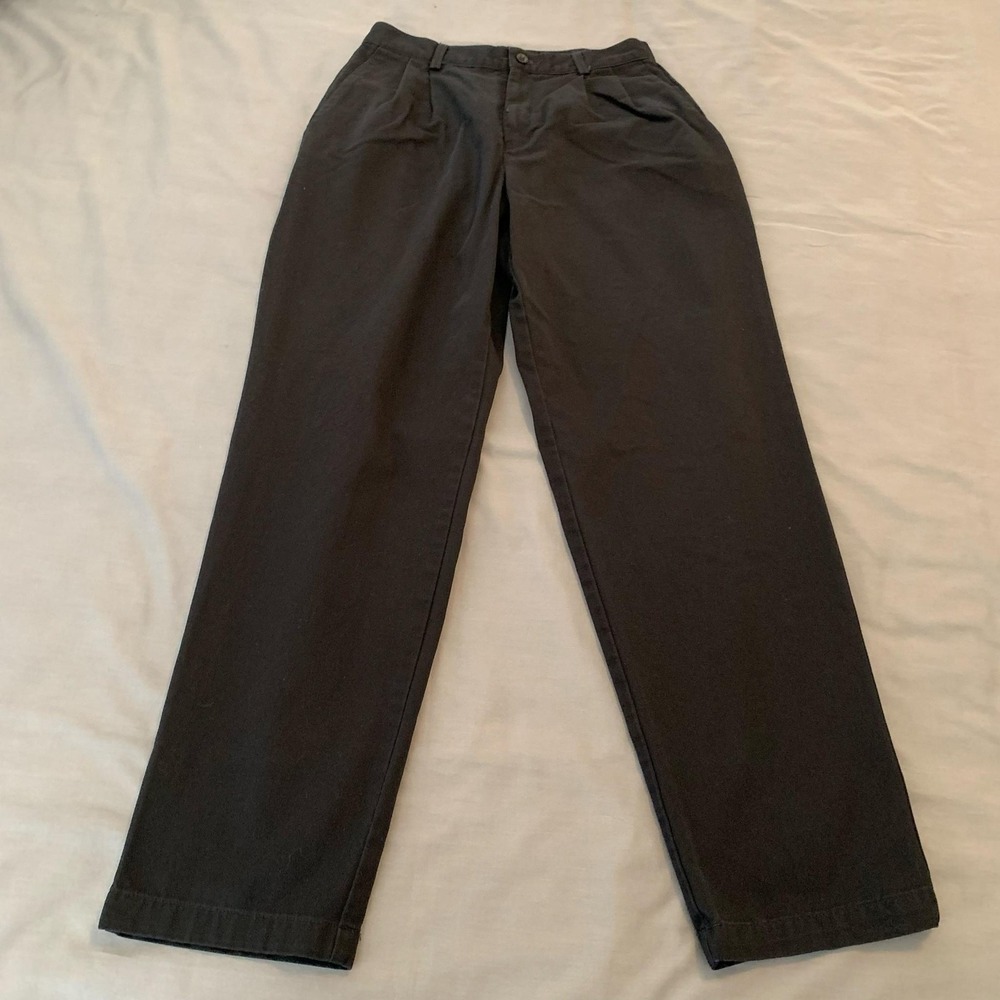 Dockers Pants Womens 10 Medium Black Pleated Twill Khakis Office Workwear
